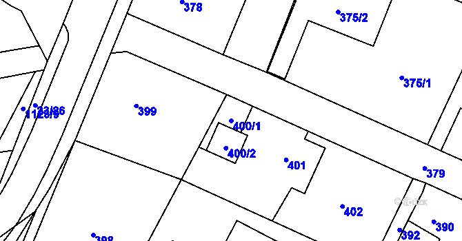 Parcela st. 400/1 v KÚ Senec u Plzně, Katastrální mapa