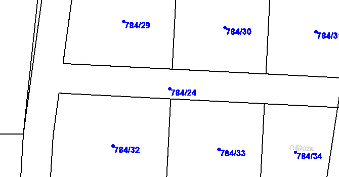 Parcela st. 784/24 v KÚ Senec u Plzně, Katastrální mapa
