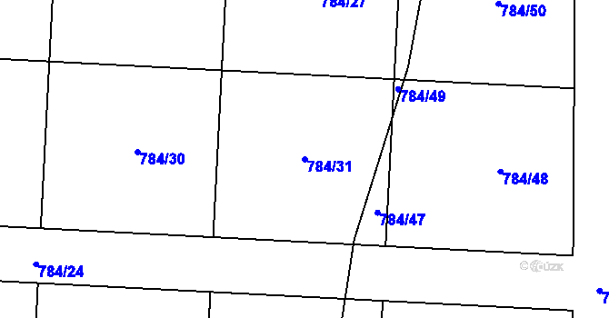 Parcela st. 784/31 v KÚ Senec u Plzně, Katastrální mapa