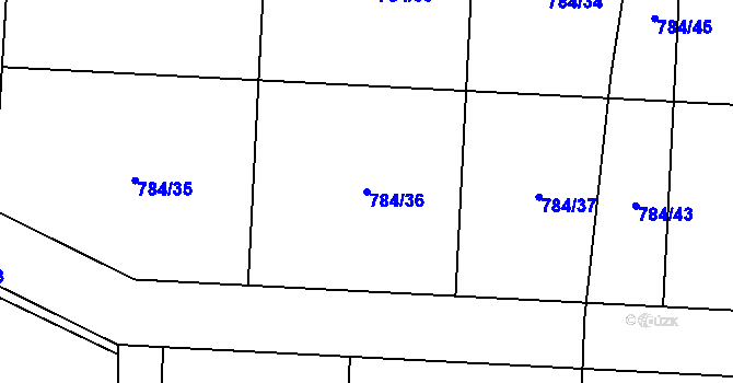 Parcela st. 784/36 v KÚ Senec u Plzně, Katastrální mapa