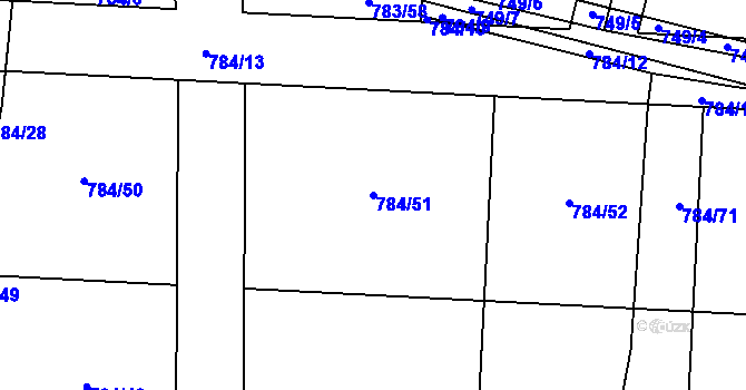 Parcela st. 784/51 v KÚ Senec u Plzně, Katastrální mapa