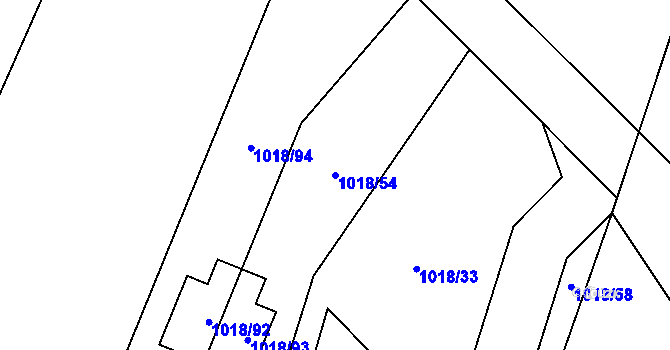 Parcela st. 1018/54 v KÚ Senec u Plzně, Katastrální mapa