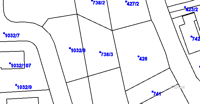 Parcela st. 738/3 v KÚ Senec u Plzně, Katastrální mapa