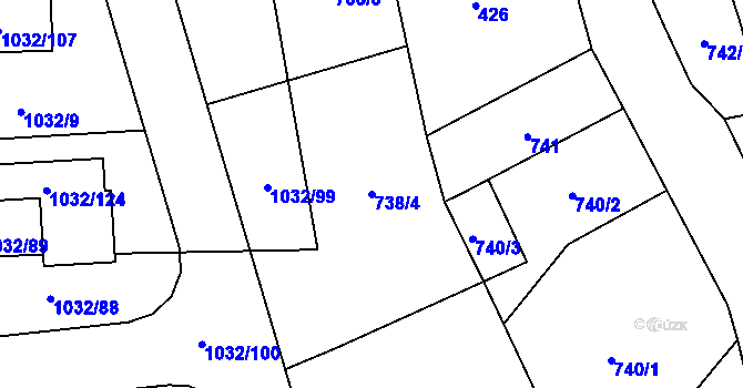 Parcela st. 738/4 v KÚ Senec u Plzně, Katastrální mapa