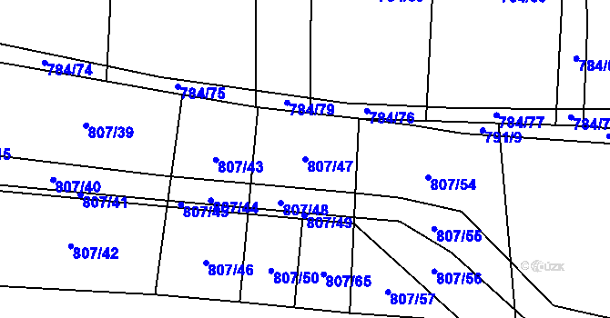 Parcela st. 807/47 v KÚ Senec u Plzně, Katastrální mapa