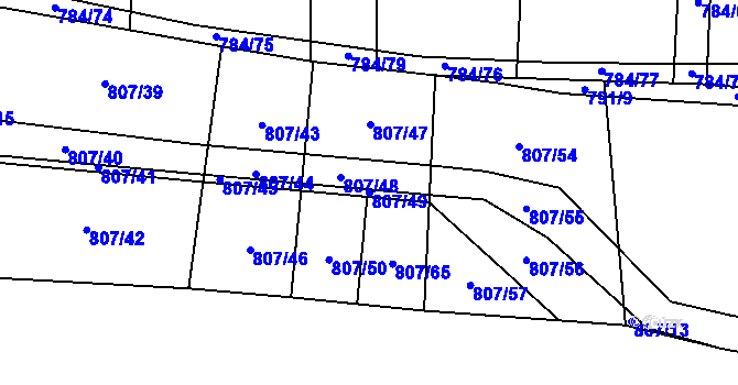 Parcela st. 807/49 v KÚ Senec u Plzně, Katastrální mapa