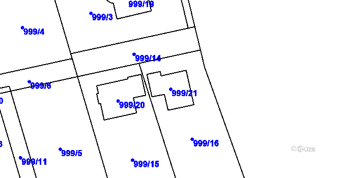 Parcela st. 999/21 v KÚ Senec u Plzně, Katastrální mapa