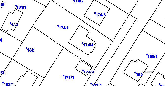 Parcela st. 174/4 v KÚ Senec u Plzně, Katastrální mapa