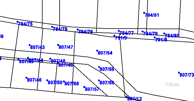 Parcela st. 807/54 v KÚ Senec u Plzně, Katastrální mapa