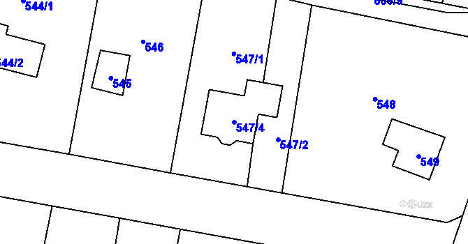 Parcela st. 547/4 v KÚ Senec u Plzně, Katastrální mapa