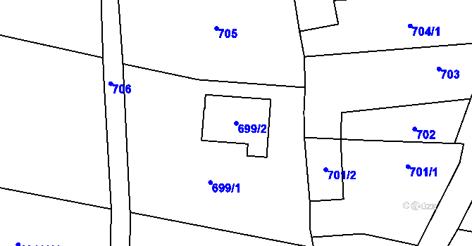 Parcela st. 699/2 v KÚ Senec u Plzně, Katastrální mapa