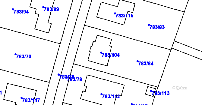 Parcela st. 783/104 v KÚ Senec u Plzně, Katastrální mapa