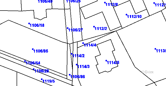 Parcela st. 1114/4 v KÚ Senec u Plzně, Katastrální mapa