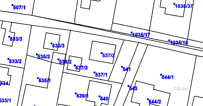 Parcela st. 537/2 v KÚ Senec u Plzně, Katastrální mapa