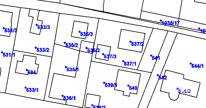 Parcela st. 537/3 v KÚ Senec u Plzně, Katastrální mapa