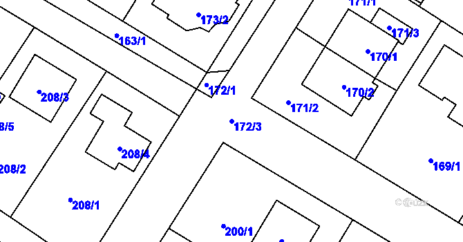 Parcela st. 172/3 v KÚ Senec u Plzně, Katastrální mapa