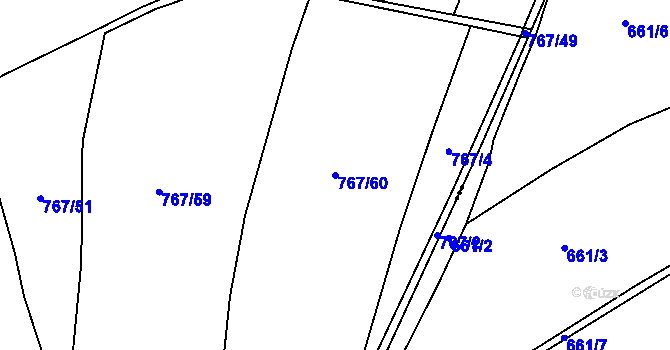 Parcela st. 767/60 v KÚ Senec u Plzně, Katastrální mapa