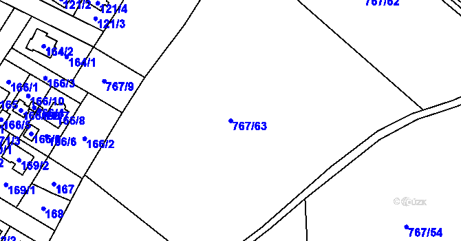 Parcela st. 767/63 v KÚ Senec u Plzně, Katastrální mapa