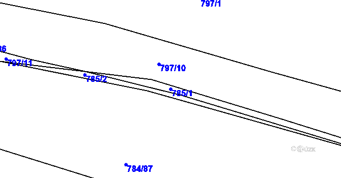 Parcela st. 785/1 v KÚ Senec u Plzně, Katastrální mapa