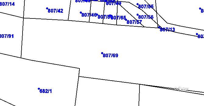Parcela st. 807/69 v KÚ Senec u Plzně, Katastrální mapa