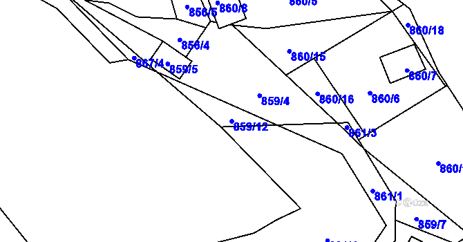 Parcela st. 859/12 v KÚ Senec u Plzně, Katastrální mapa
