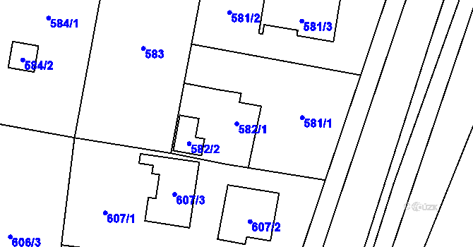 Parcela st. 582/1 v KÚ Senec u Plzně, Katastrální mapa