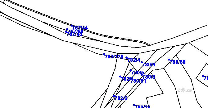 Parcela st. 783/128 v KÚ Senec u Plzně, Katastrální mapa