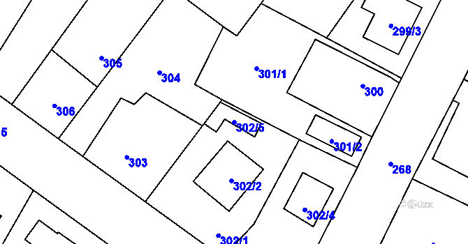 Parcela st. 302/5 v KÚ Senec u Plzně, Katastrální mapa