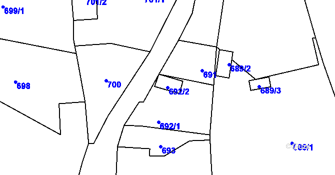 Parcela st. 692/2 v KÚ Senec u Plzně, Katastrální mapa