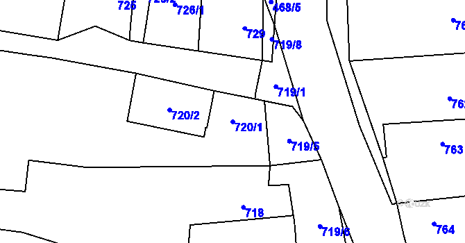 Parcela st. 720/1 v KÚ Senec u Plzně, Katastrální mapa