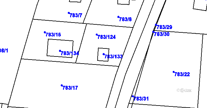 Parcela st. 783/133 v KÚ Senec u Plzně, Katastrální mapa