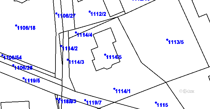 Parcela st. 1114/5 v KÚ Senec u Plzně, Katastrální mapa