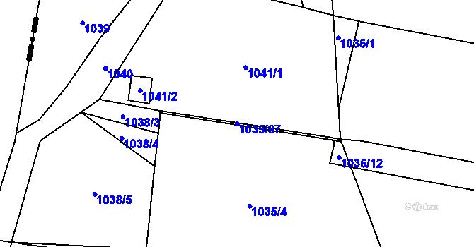 Parcela st. 1035/97 v KÚ Senec u Plzně, Katastrální mapa