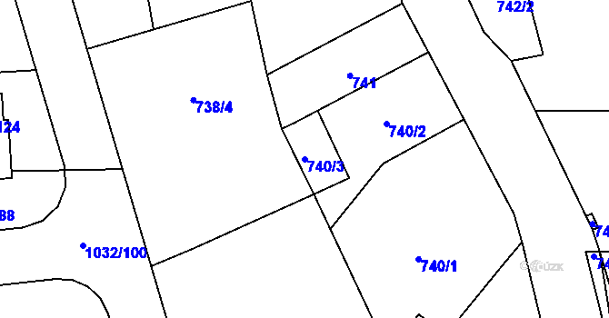 Parcela st. 740/3 v KÚ Senec u Plzně, Katastrální mapa