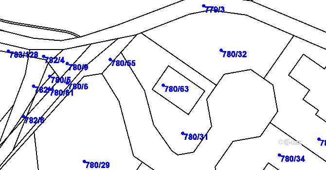 Parcela st. 780/63 v KÚ Senec u Plzně, Katastrální mapa