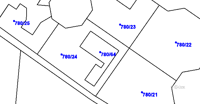 Parcela st. 780/64 v KÚ Senec u Plzně, Katastrální mapa