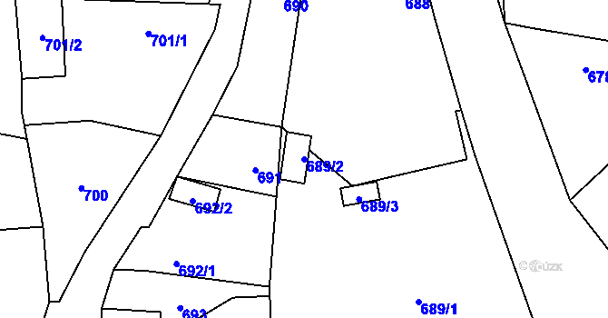 Parcela st. 689/2 v KÚ Senec u Plzně, Katastrální mapa