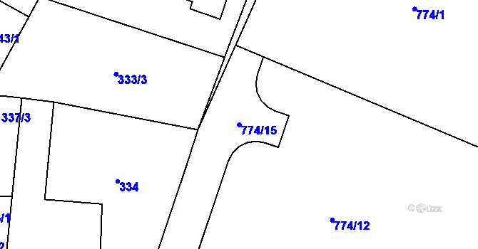 Parcela st. 774/15 v KÚ Senec u Plzně, Katastrální mapa