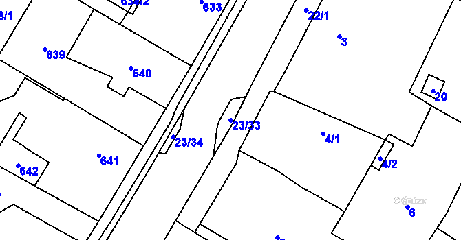 Parcela st. 23/33 v KÚ Senec u Plzně, Katastrální mapa