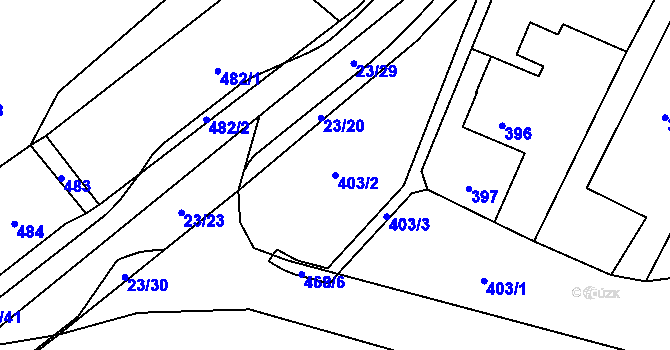 Parcela st. 403/2 v KÚ Senec u Plzně, Katastrální mapa