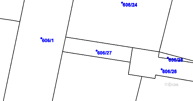 Parcela st. 606/27 v KÚ Senec u Plzně, Katastrální mapa