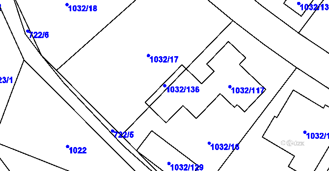 Parcela st. 1032/136 v KÚ Senec u Plzně, Katastrální mapa