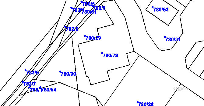 Parcela st. 780/79 v KÚ Senec u Plzně, Katastrální mapa
