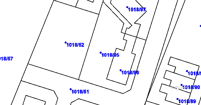 Parcela st. 1018/95 v KÚ Senec u Plzně, Katastrální mapa