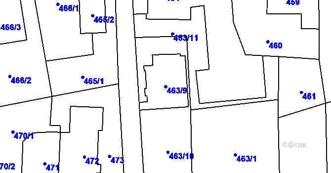 Parcela st. 463/9 v KÚ Senec u Plzně, Katastrální mapa