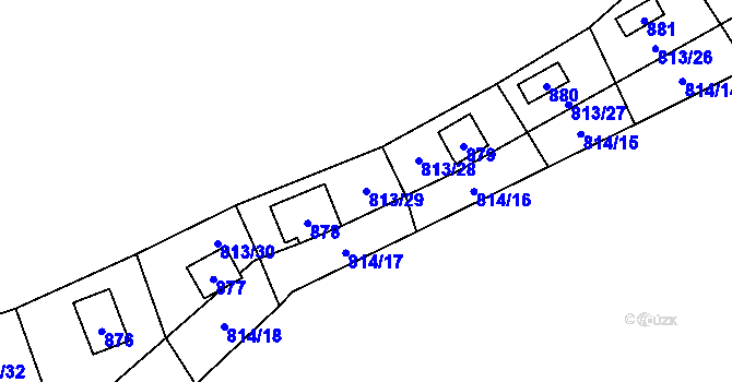 Parcela st. 813/29 v KÚ Zruč, Katastrální mapa