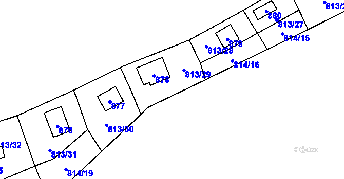 Parcela st. 814/17 v KÚ Zruč, Katastrální mapa
