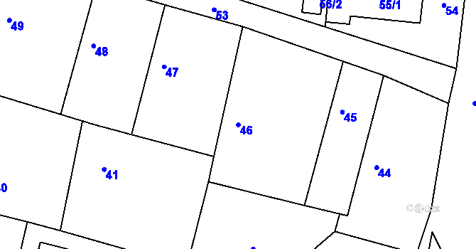 Parcela st. 46 v KÚ Zruč, Katastrální mapa