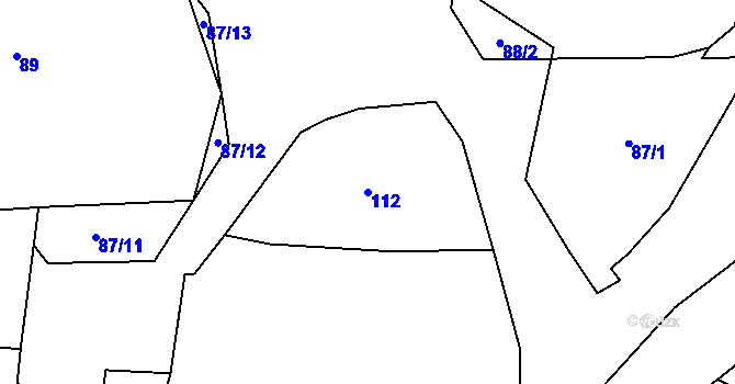 Parcela st. 112 v KÚ Zruč, Katastrální mapa