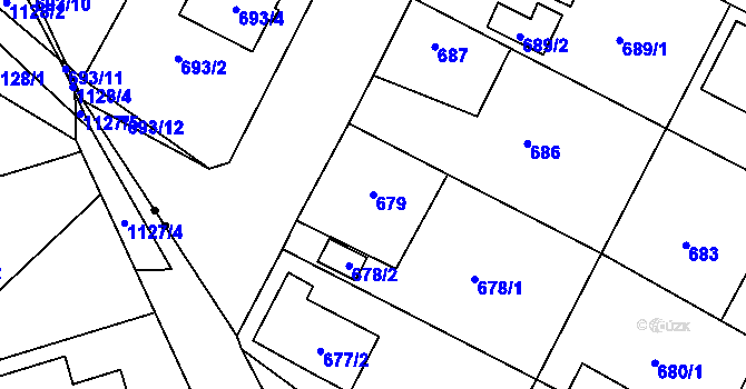 Parcela st. 679 v KÚ Zruč, Katastrální mapa